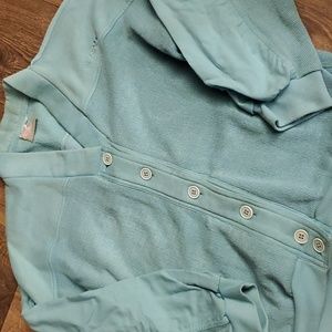 Vintage 90s Adidas Teal Knit Cardigan Button Down Logo Embroidered S/M Unisex
